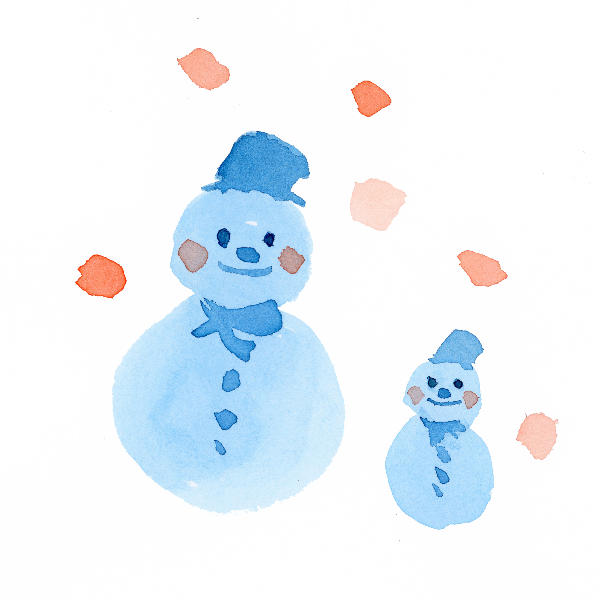 雪だるま Sui Sai 水彩画イラストフリー素材集