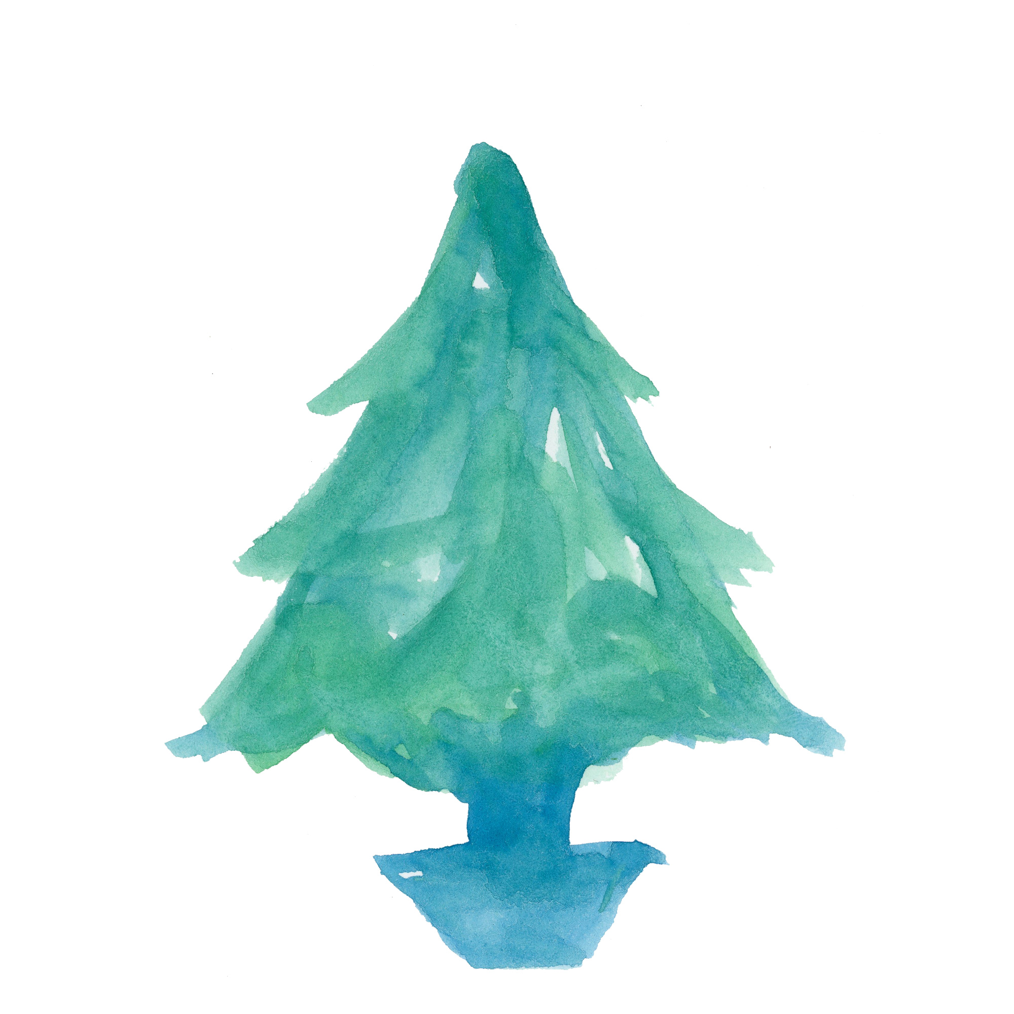 クリスマスツリー Sui Sai 水彩画イラストフリー素材集