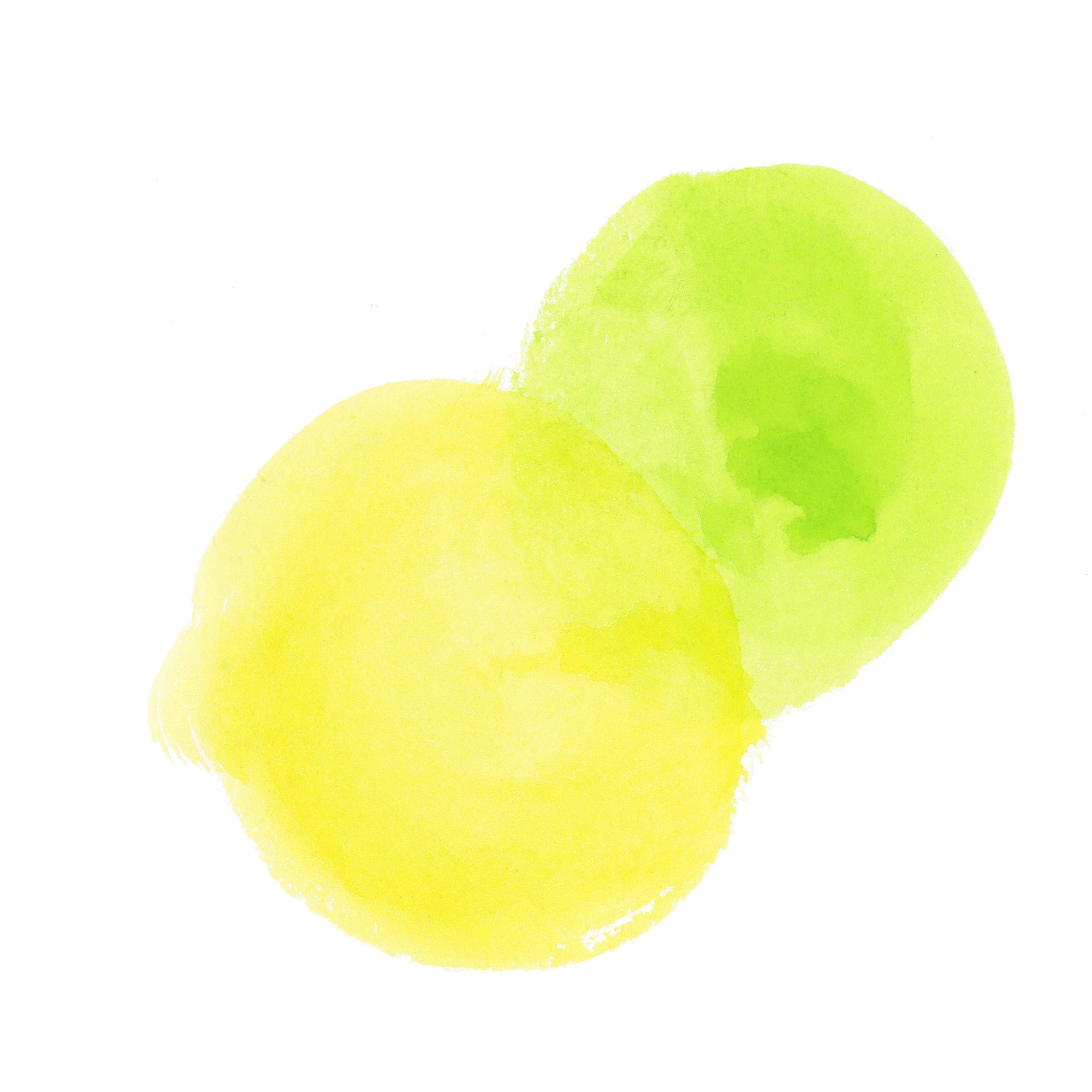 黄色と黄緑の重なり Sui Sai 水彩画イラストフリー素材集