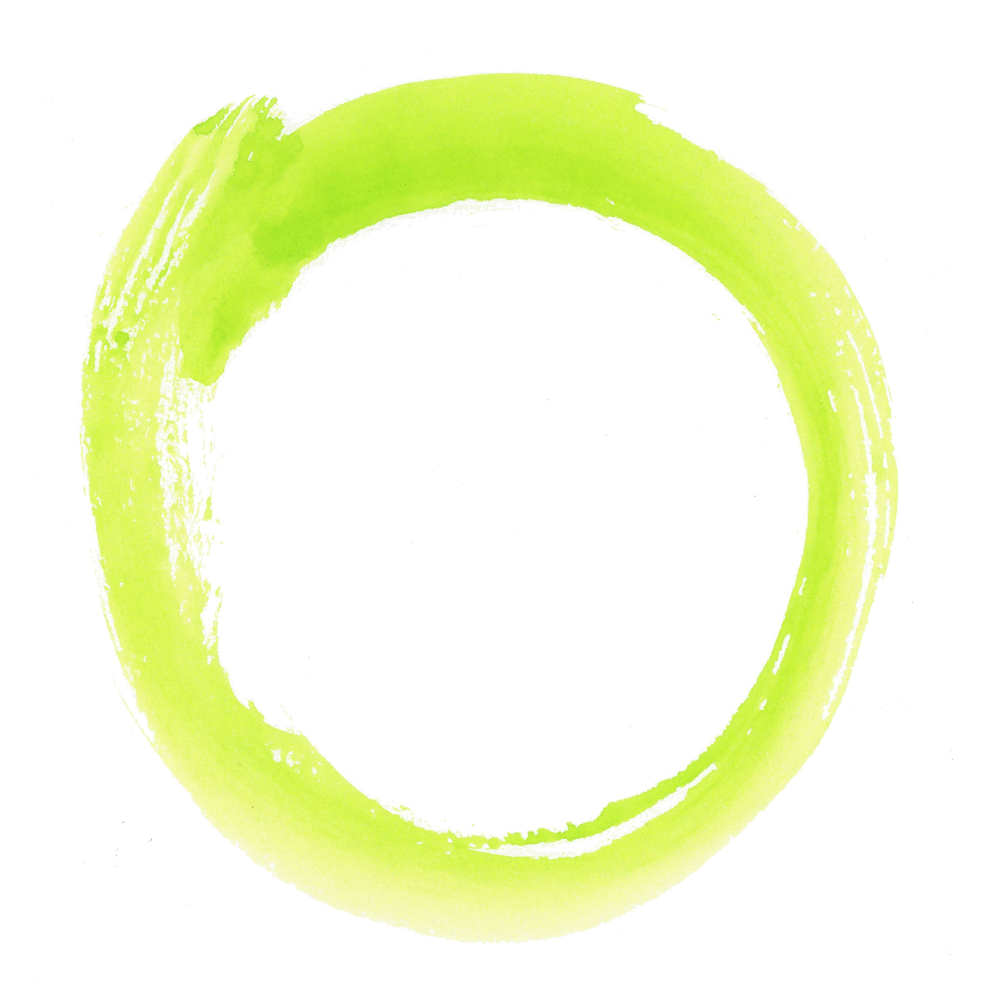 黄緑の輪 Sui Sai 水彩画イラストフリー素材集