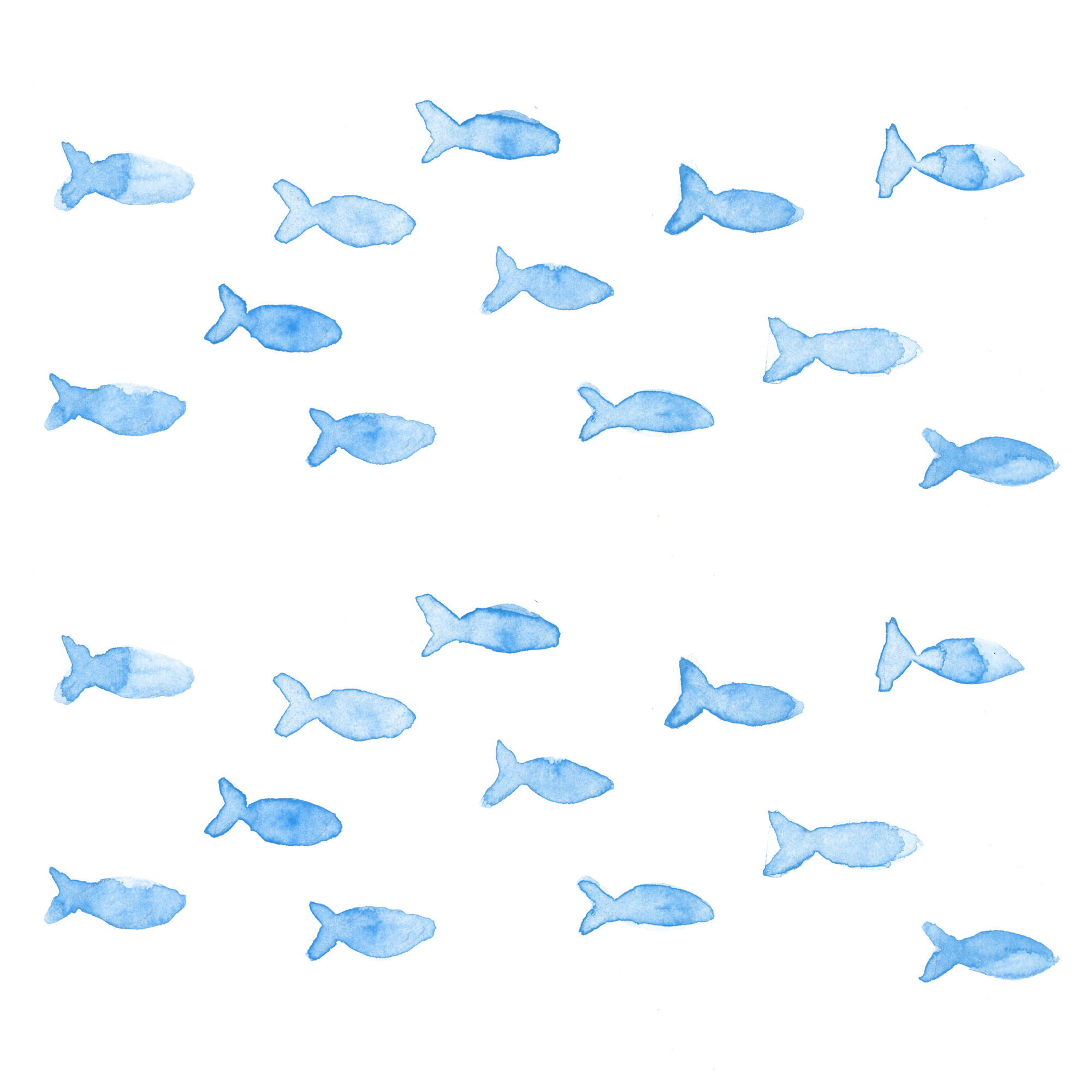 魚の群れ Sui Sai 水彩画イラストフリー素材集